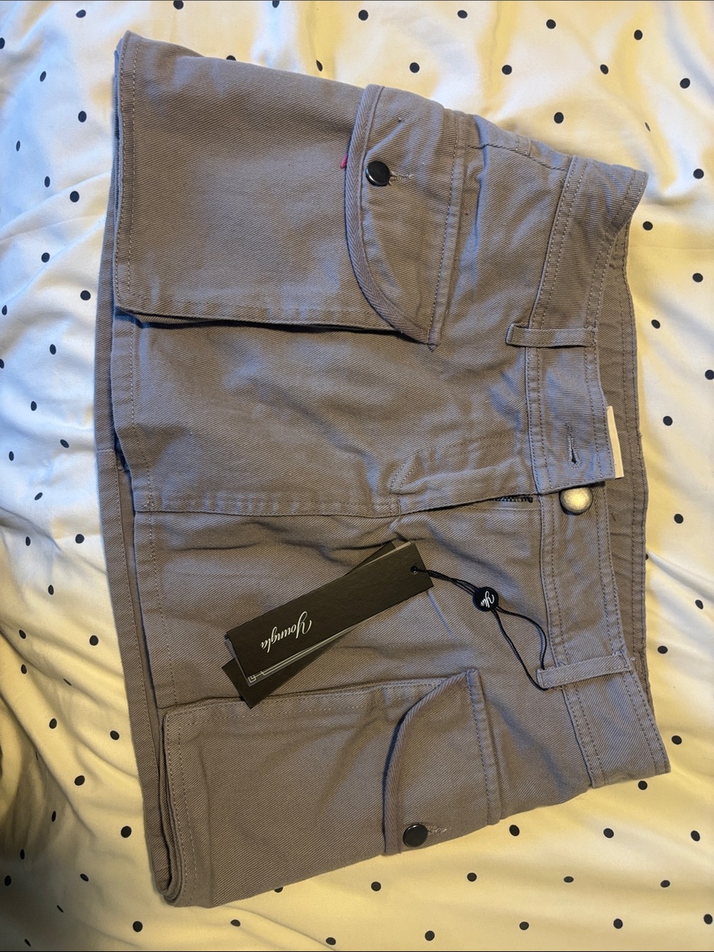 YoungLA Gray Casual Mini Skirt with Pocket Detail
